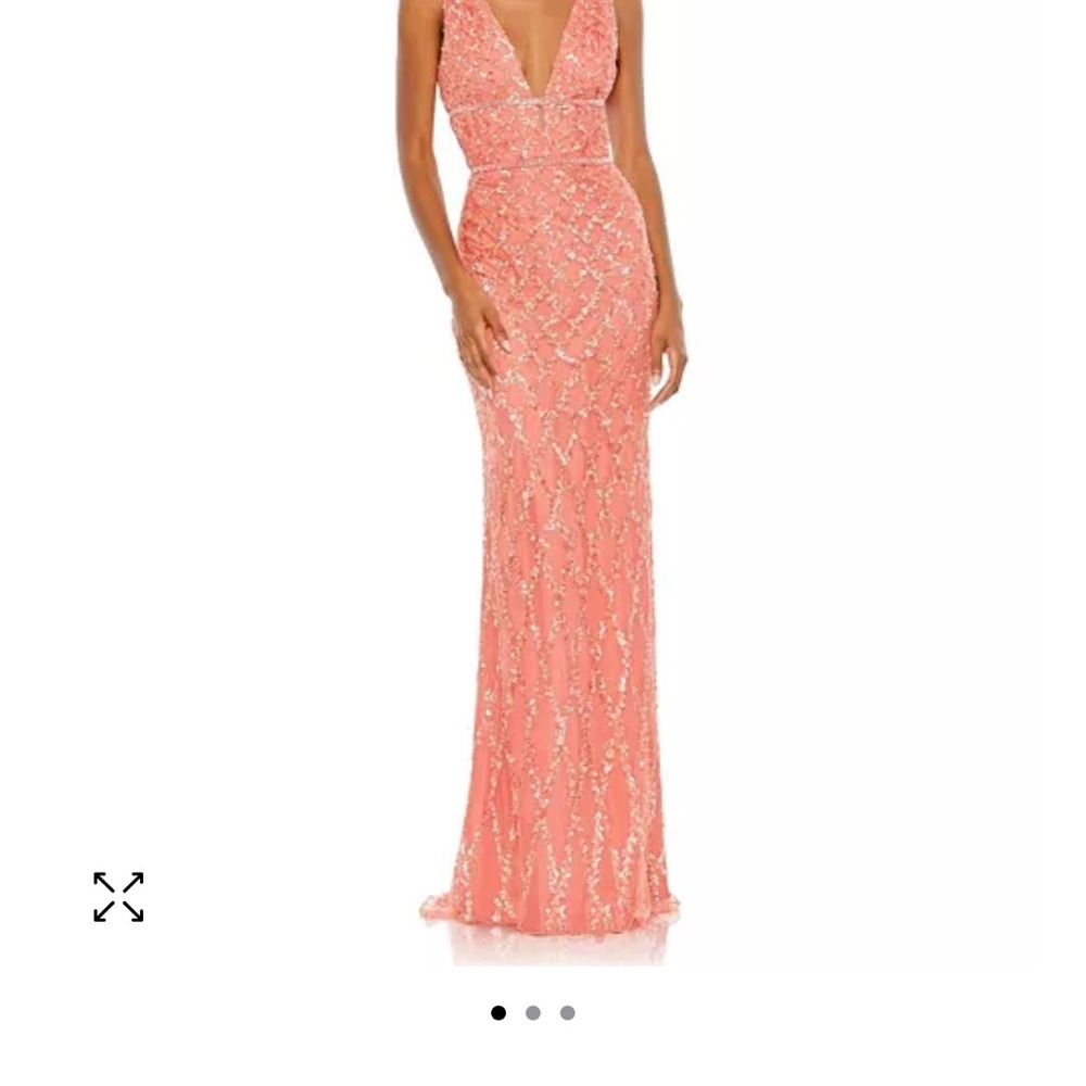 Macduggal Coral beaded gown